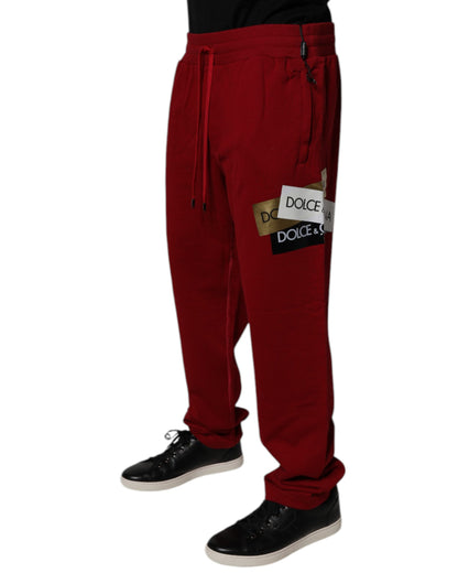 Dolce & Gabbana Red Logo Tape Cotton Jogger Sweatpants Pants by Dolce & Gabbana