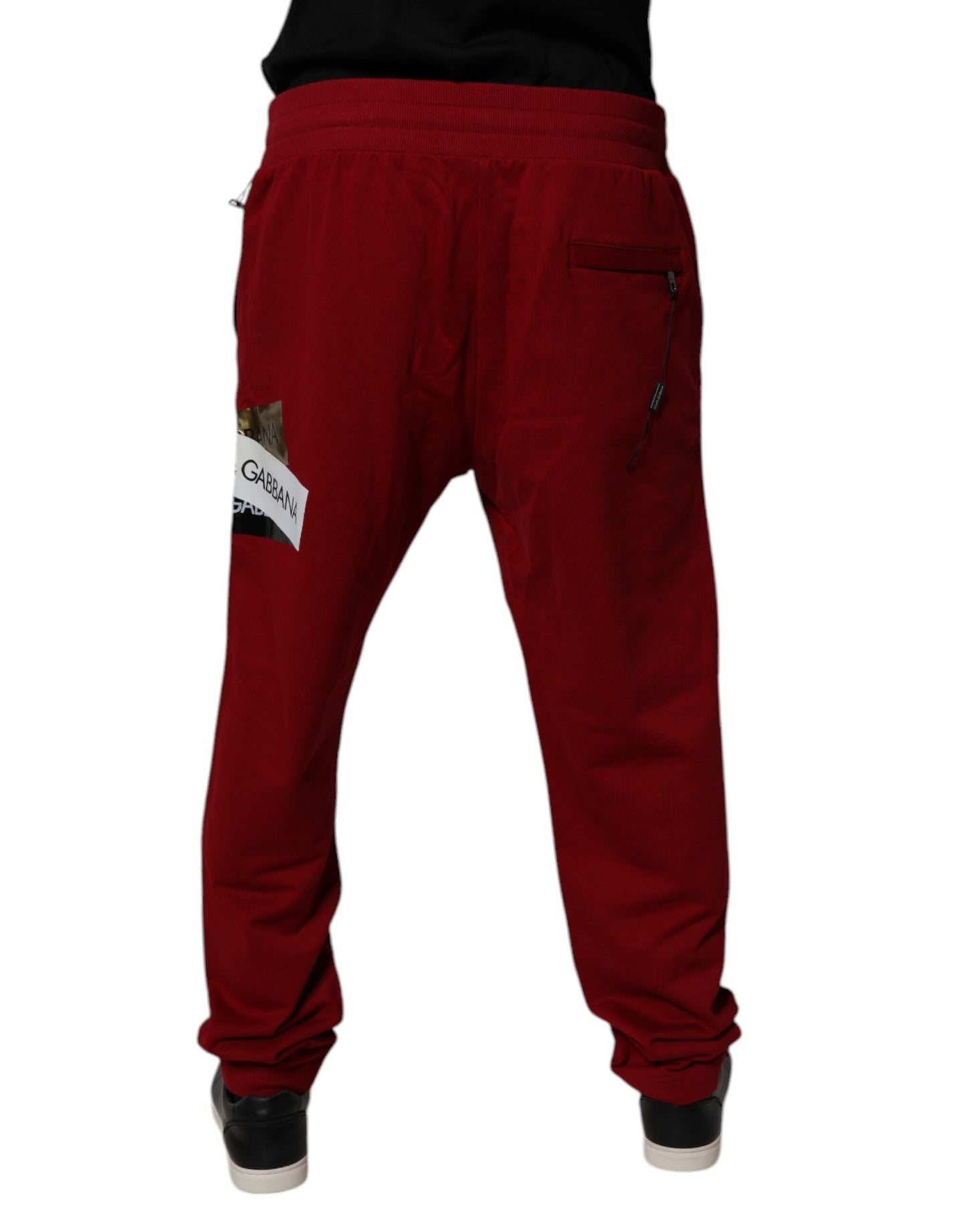 Dolce & Gabbana Red Logo Tape Cotton Jogger Sweatpants Pants by Dolce & Gabbana