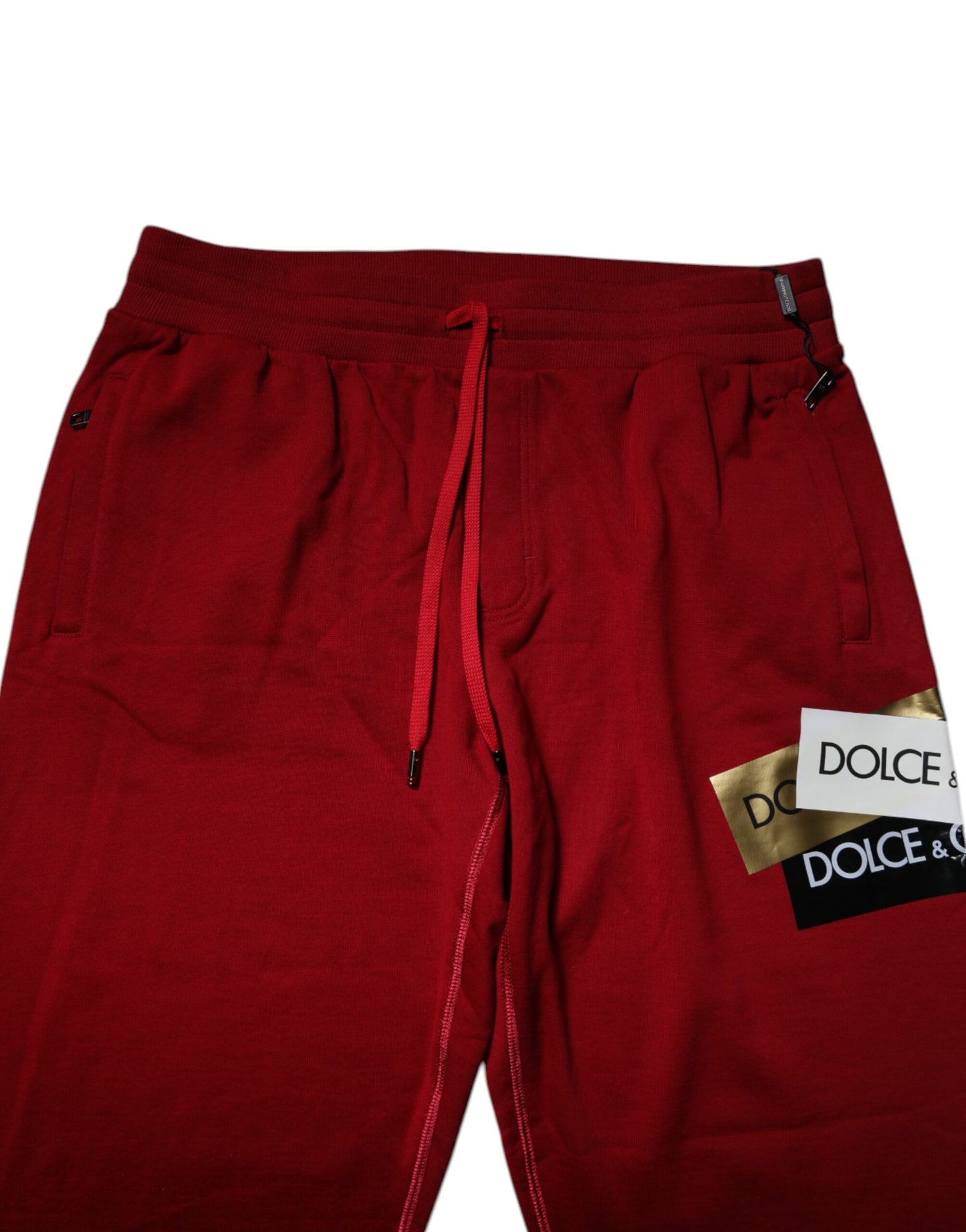Dolce & Gabbana Red Logo Tape Cotton Jogger Sweatpants Pants by Dolce & Gabbana