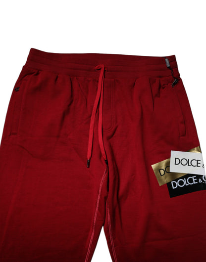 Dolce & Gabbana Red Logo Tape Cotton Jogger Sweatpants Pants by Dolce & Gabbana