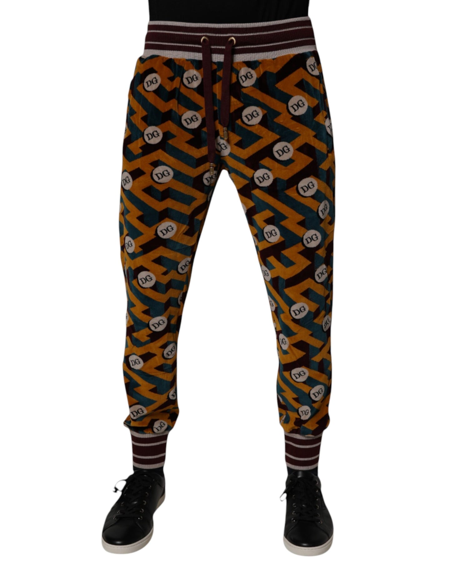 Dolce & Gabbana Multicolor Logo Monogram Jogger Sweatpants Pants by Dolce & Gabbana