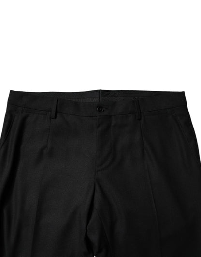 Dolce & Gabbana Black Virgin Wool MenSkinny Dress Formal Pants by Dolce & Gabbana