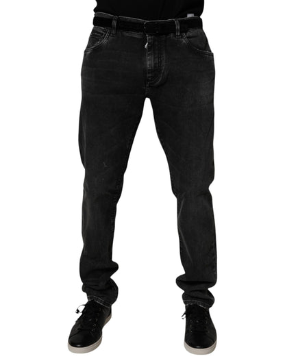 Dolce & Gabbana Black Cotton Stretch Men Skinny Denim Jeans by Dolce & Gabbana