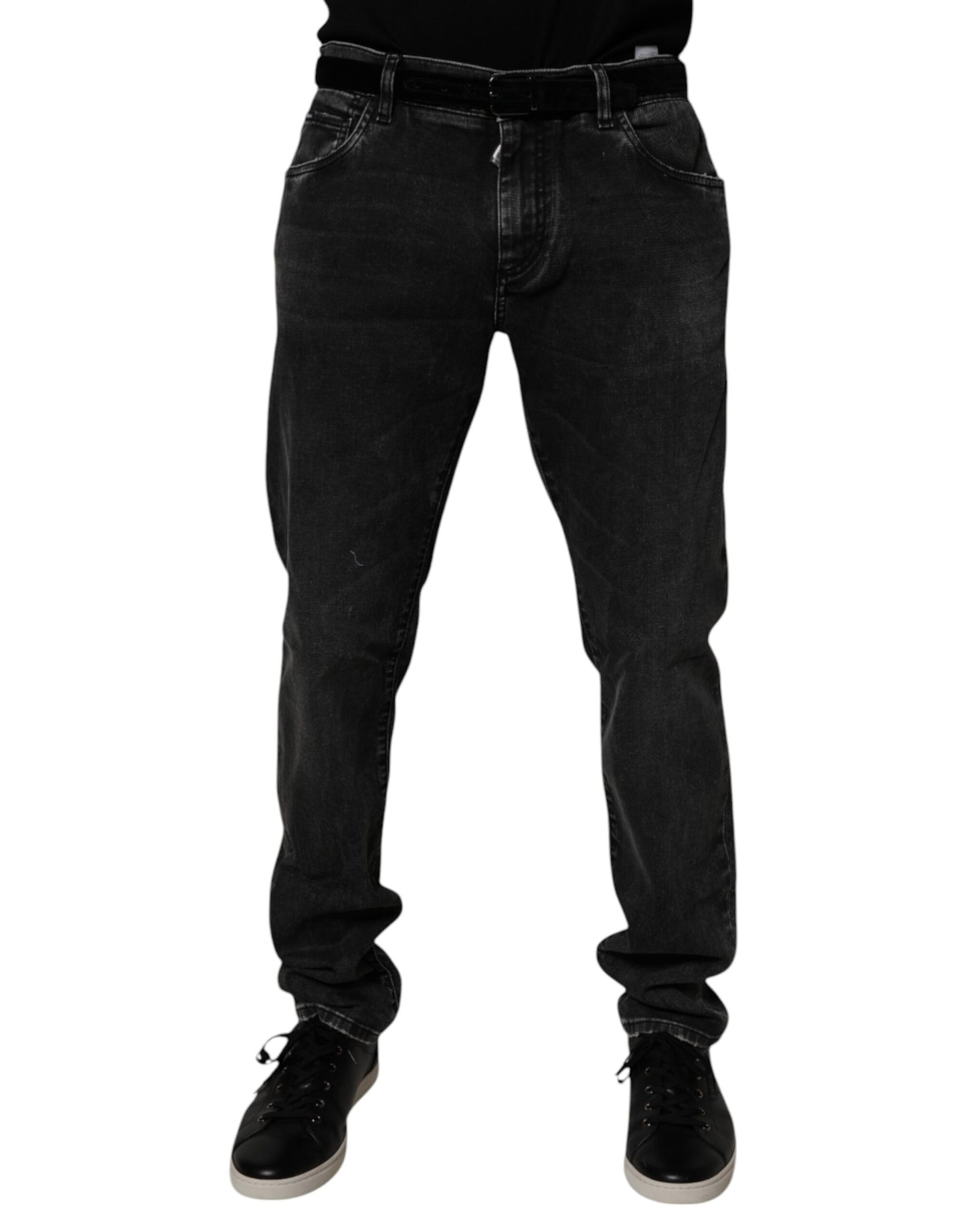 Dolce & Gabbana Black Cotton Stretch Men Skinny Denim Jeans by Dolce & Gabbana