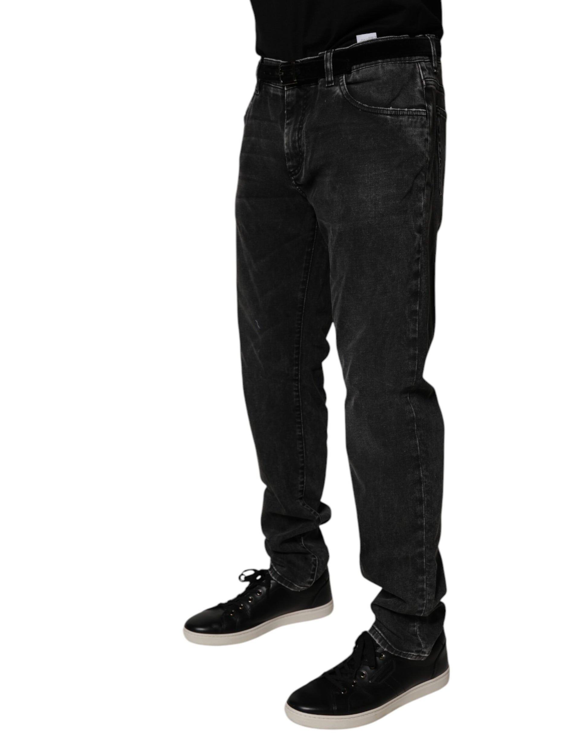 Dolce & Gabbana Black Cotton Stretch Men Skinny Denim Jeans by Dolce & Gabbana