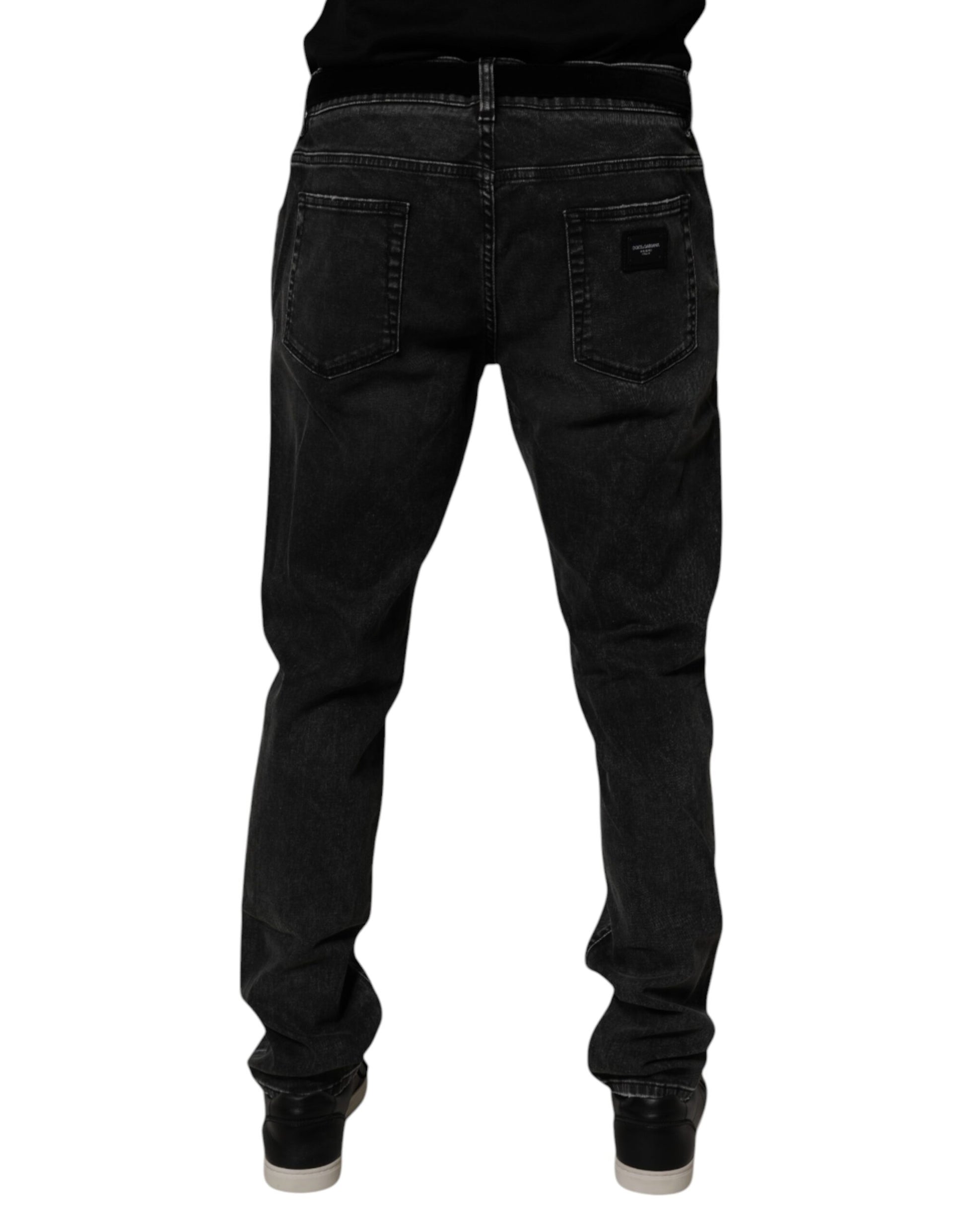 Dolce & Gabbana Black Cotton Stretch Men Skinny Denim Jeans by Dolce & Gabbana