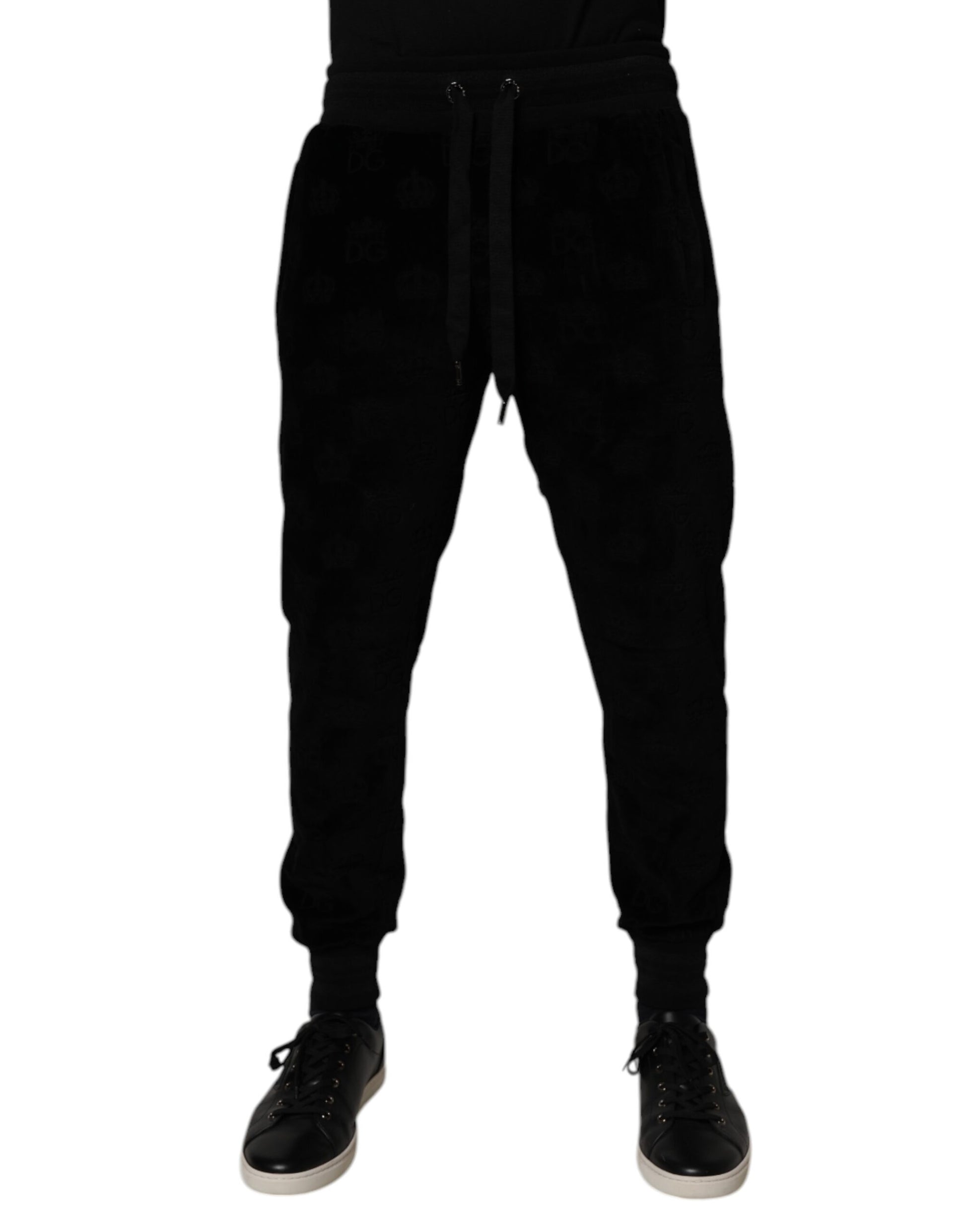 Dolce & Gabbana Black Cotton Jogger Men Sweatpants Pants by Dolce & Gabbana