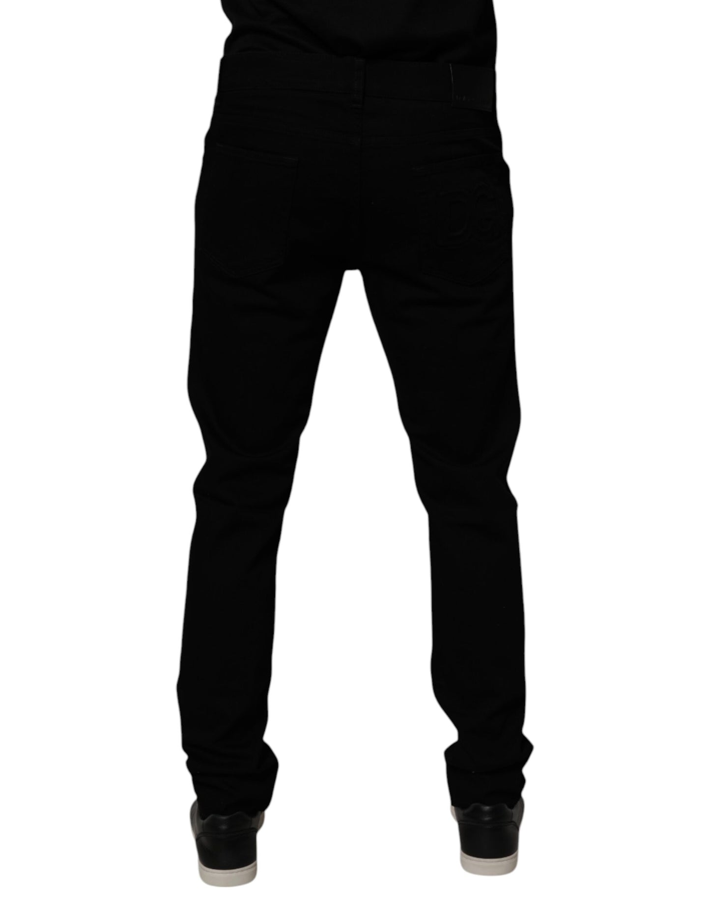 Dolce & Gabbana Black Cotton Stretch Slim Fit Men Denim Jeans by Dolce & Gabbana