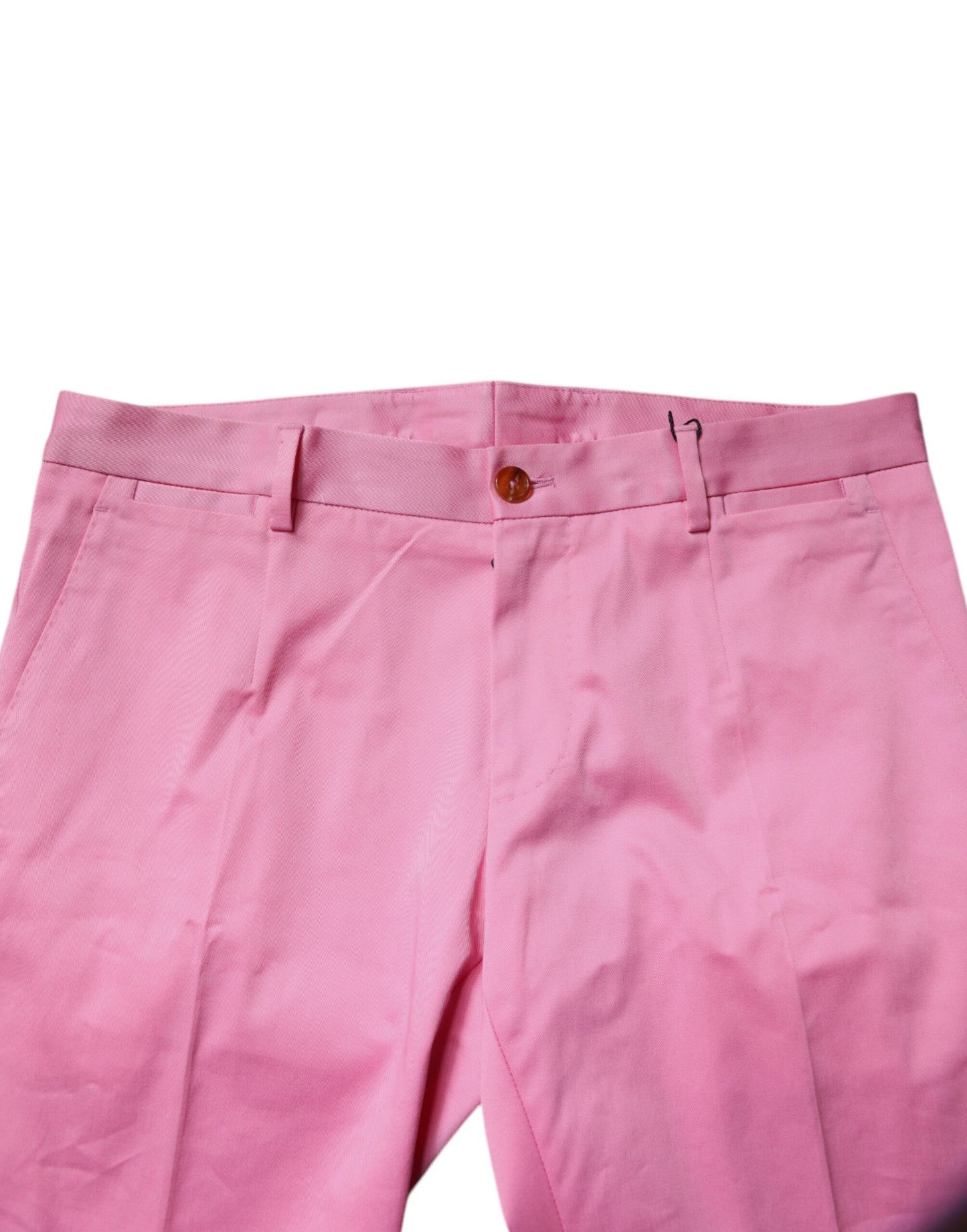 Dolce & Gabbana Pink Cotton Slim Fit Men Dress Formal Pants by Dolce & Gabbana