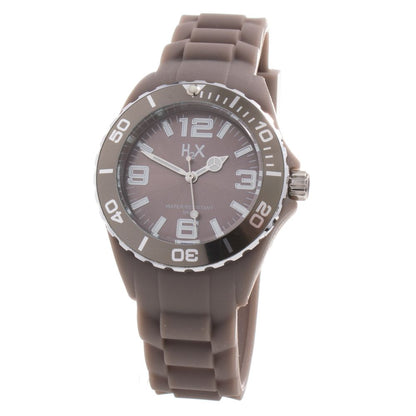 Montre Haurex en caoutchouc marron