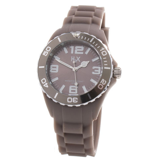 Montre Haurex en caoutchouc marron