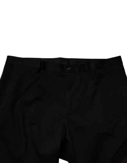 Dolce & Gabbana Black Cotton Men Skinny Dress Formal Pants by Dolce & Gabbana