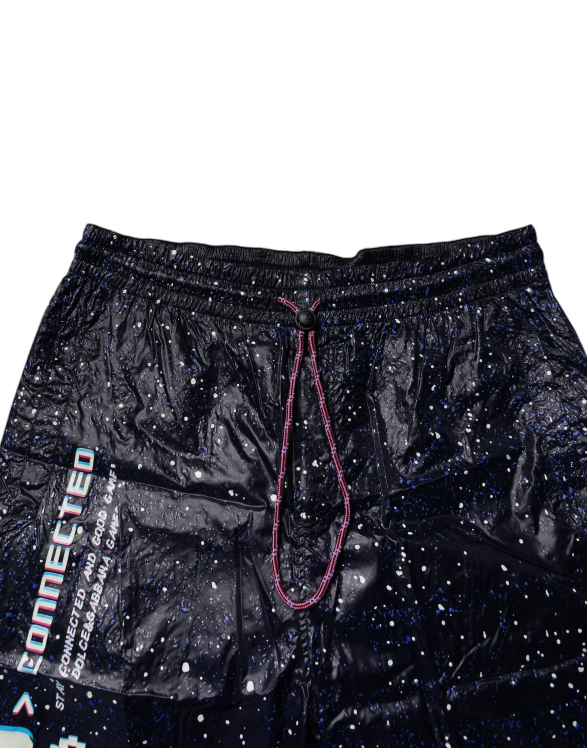 Dolce & Gabbana Dark Blue DG Game Print Cotton Jogger Pants by Dolce & Gabbana