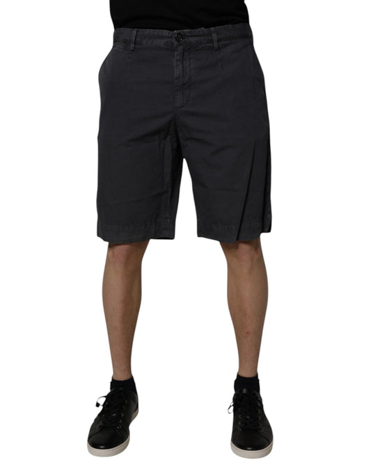 Bermuda taille moyenne en coton gris foncé Dolce &amp; Gabbana pour homme