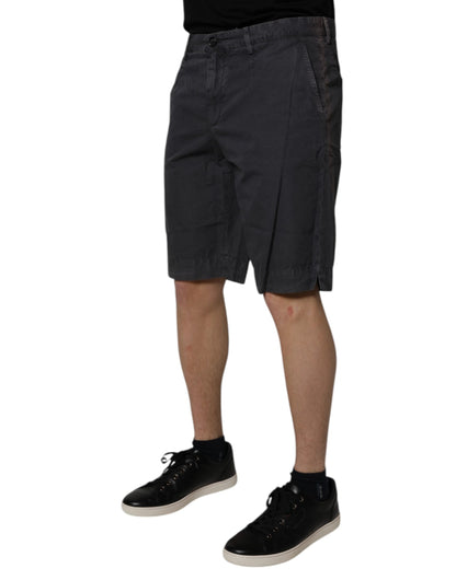 Bermuda taille moyenne en coton gris foncé Dolce &amp; Gabbana pour homme