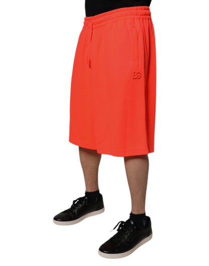Dolce &amp; Gabbana Red Polyester Mid Waist Men Bermuda Shorts