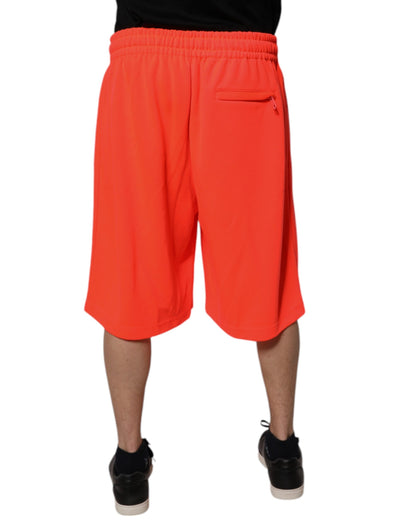 Dolce &amp; Gabbana Red Polyester Mid Waist Men Bermuda Shorts