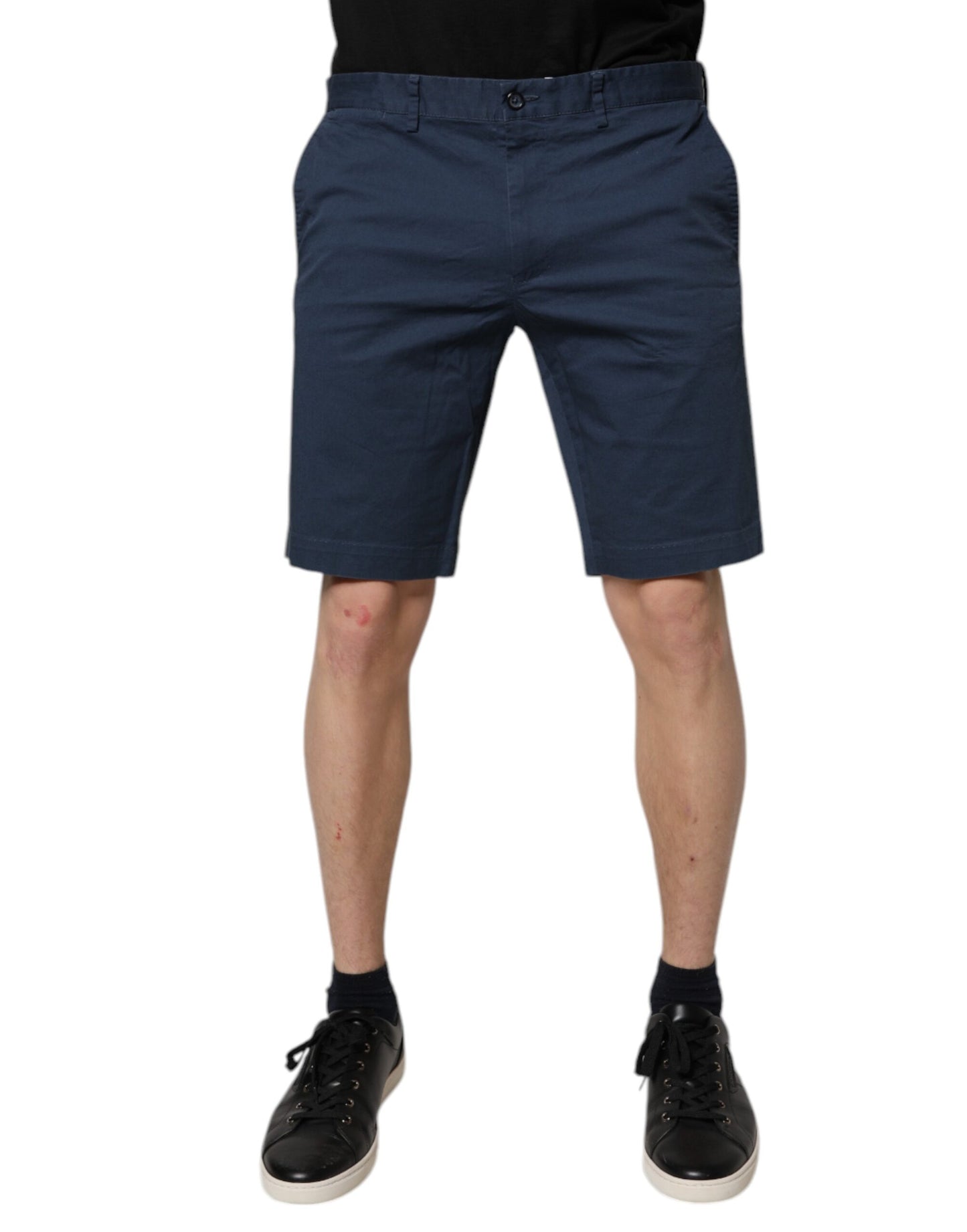 Dolce &amp; Gabbana Blue Cotton Mid Waist Men Bermuda Shorts