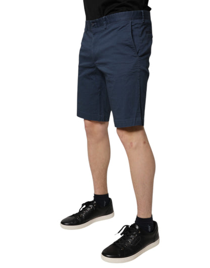 Dolce &amp; Gabbana Blue Cotton Mid Waist Men Bermuda Shorts