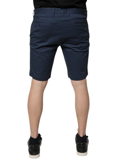 Dolce &amp; Gabbana Blue Cotton Mid Waist Men Bermuda Shorts