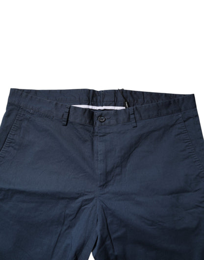 Dolce &amp; Gabbana Blue Cotton Mid Waist Men Bermuda Shorts