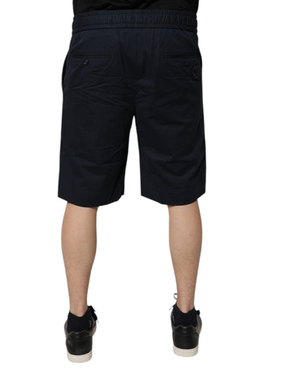 Dolce &amp; Gabbana Dark Blue Cotton Bermuda Sweatshorts Shorts