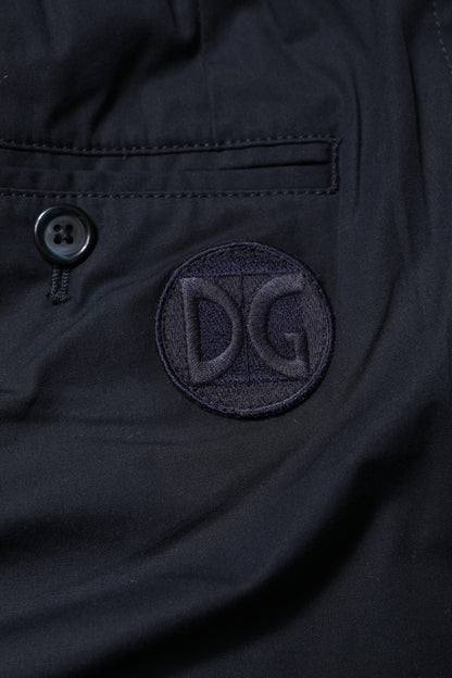 Dolce &amp; Gabbana Dark Blue Cotton Bermuda Sweatshorts Shorts