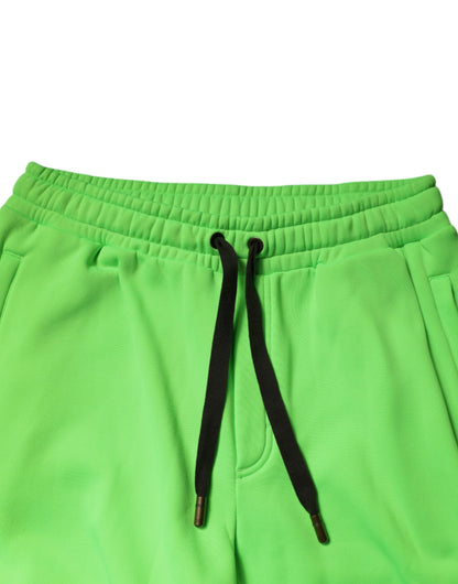 Dolce &amp; Gabbana Green Patchwork Cargo Bermuda Shorts