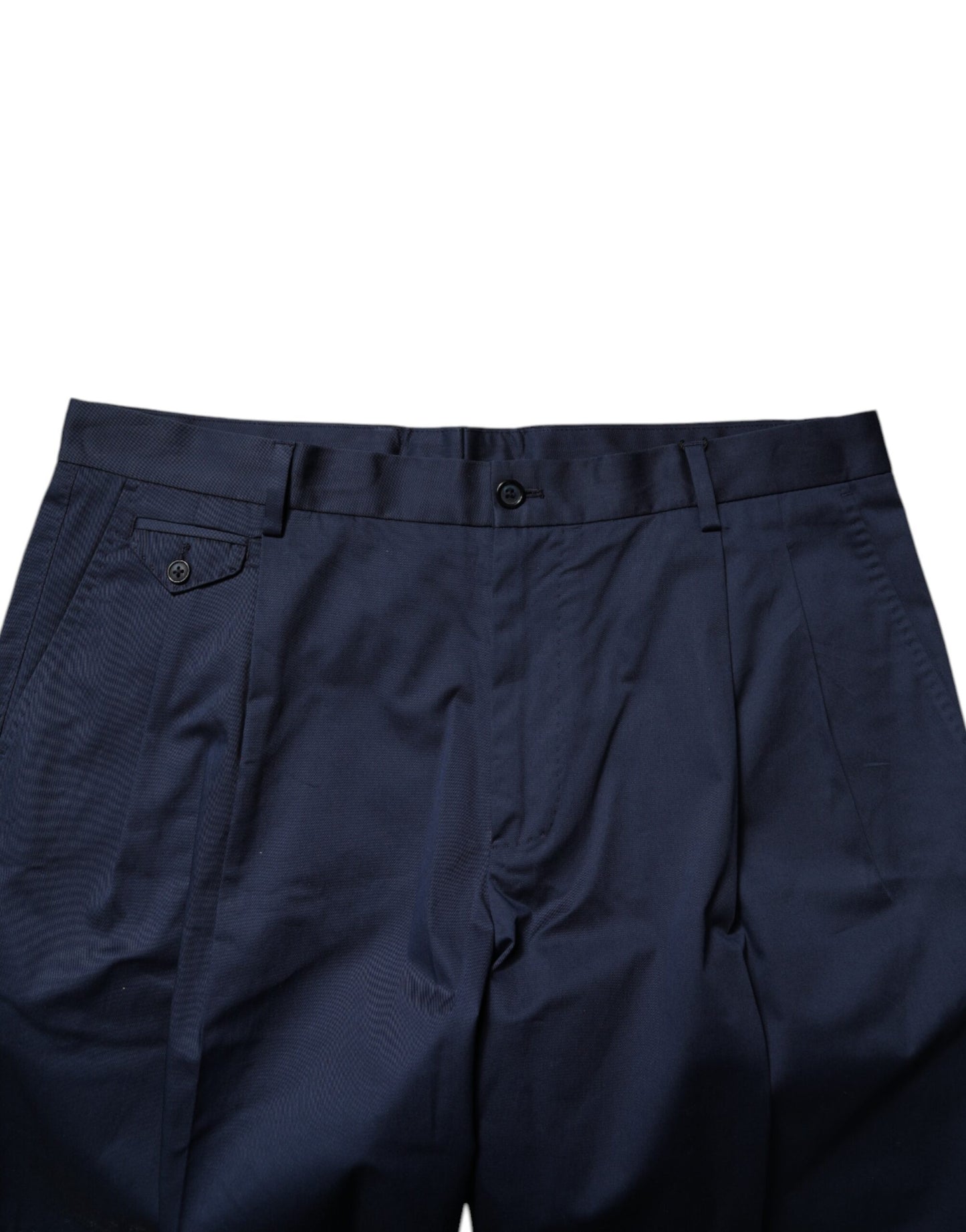 Dolce &amp; Gabbana Dark Blue Cotton Mid Waist Men Bermuda Shorts