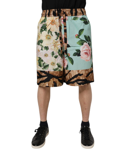 Dolce &amp; Gabbana Multicolor Floral Print Men Bermuda Shorts