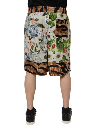 Dolce &amp; Gabbana Multicolor Floral Print Men Bermuda Shorts