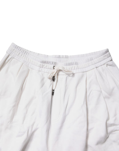 Dolce &amp; Gabbana White Cotton Cargo Bermuda Sweatshorts Shorts