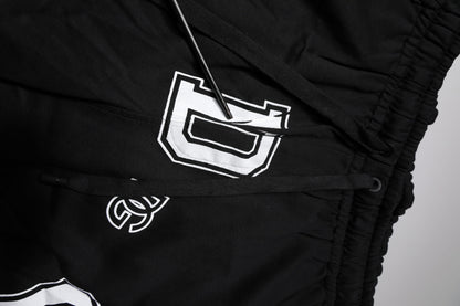 Dolce &amp; Gabbana Black Logo Cotton Bermuda Sweatshorts Shorts