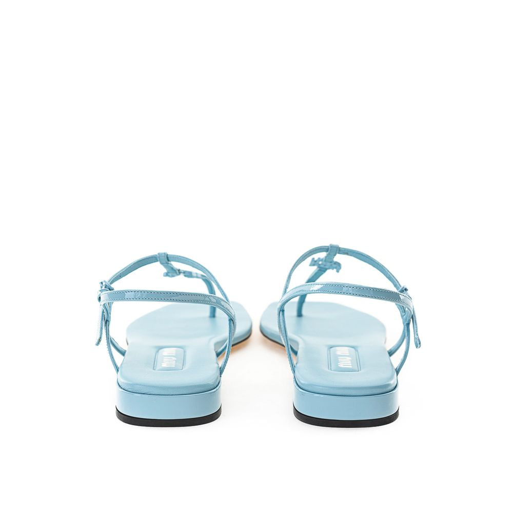 Miu Miu Blue Patent Leather Flip-Flop Sandal by Miu Miu