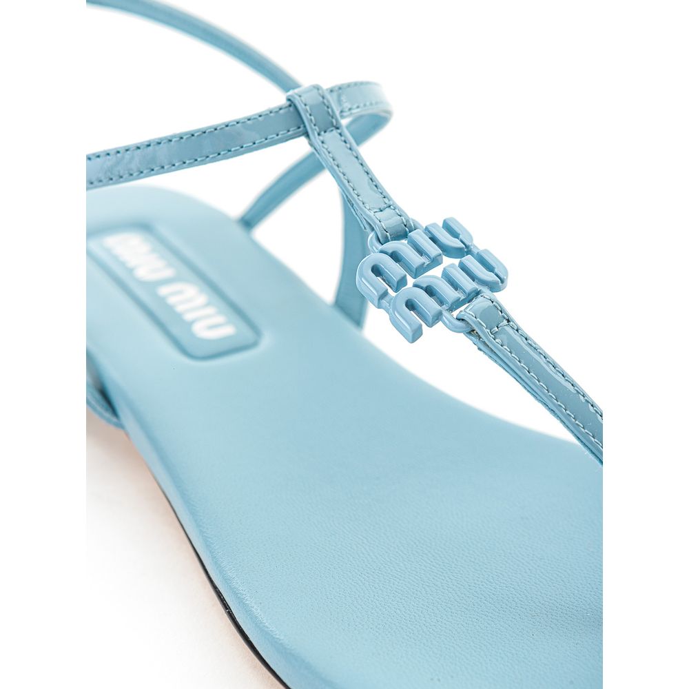Miu Miu Blue Patent Leather Flip-Flop Sandal by Miu Miu