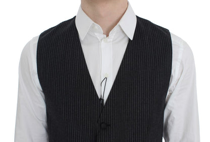 Dolce &amp; Gabbana Gray Striped Formal Cardigan