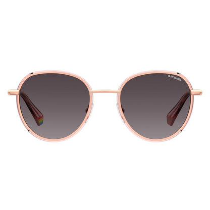 Lunettes de soleil Polaroid en métal or rose