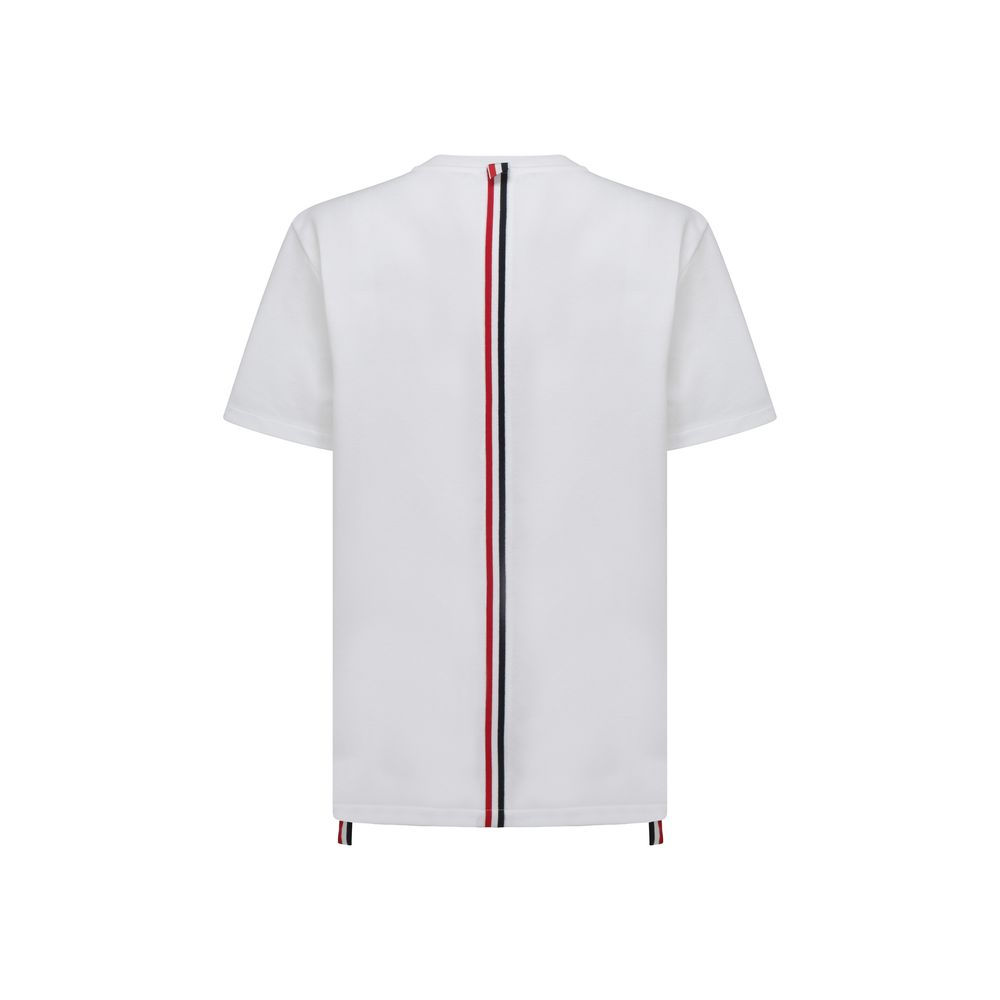 Thom Browne Cotton T Shirt Made In Italy Back Stripe Bar