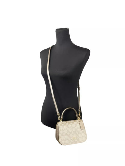 Sac à bandoulière COACH Lysa Champagne Doré