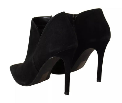 Steve Madden Black Suede Leather Stiletto Heels Boots Shoes by Steve Madden