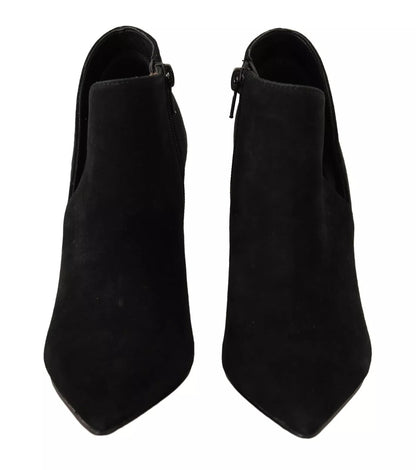 Steve Madden Black Suede Leather Stiletto Heels Boots Shoes by Steve Madden