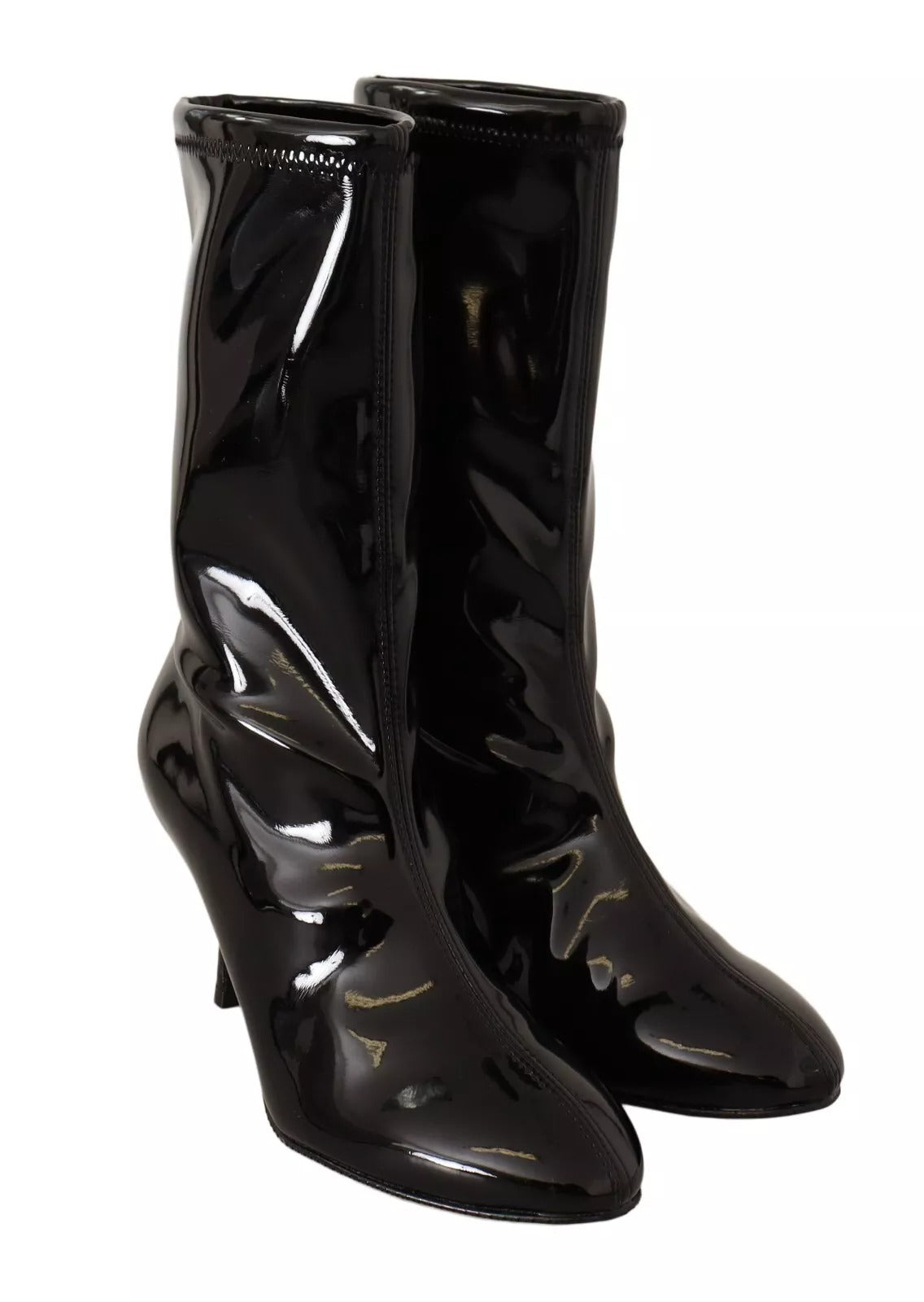 Stuart Weitzman Black Patent Leather High Heels Boots Shoes by Stuart Weitzman