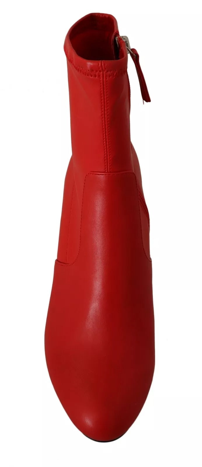 Steve Madden Red Leather Block Heels Ankle Boots Shoes by Steve Madden