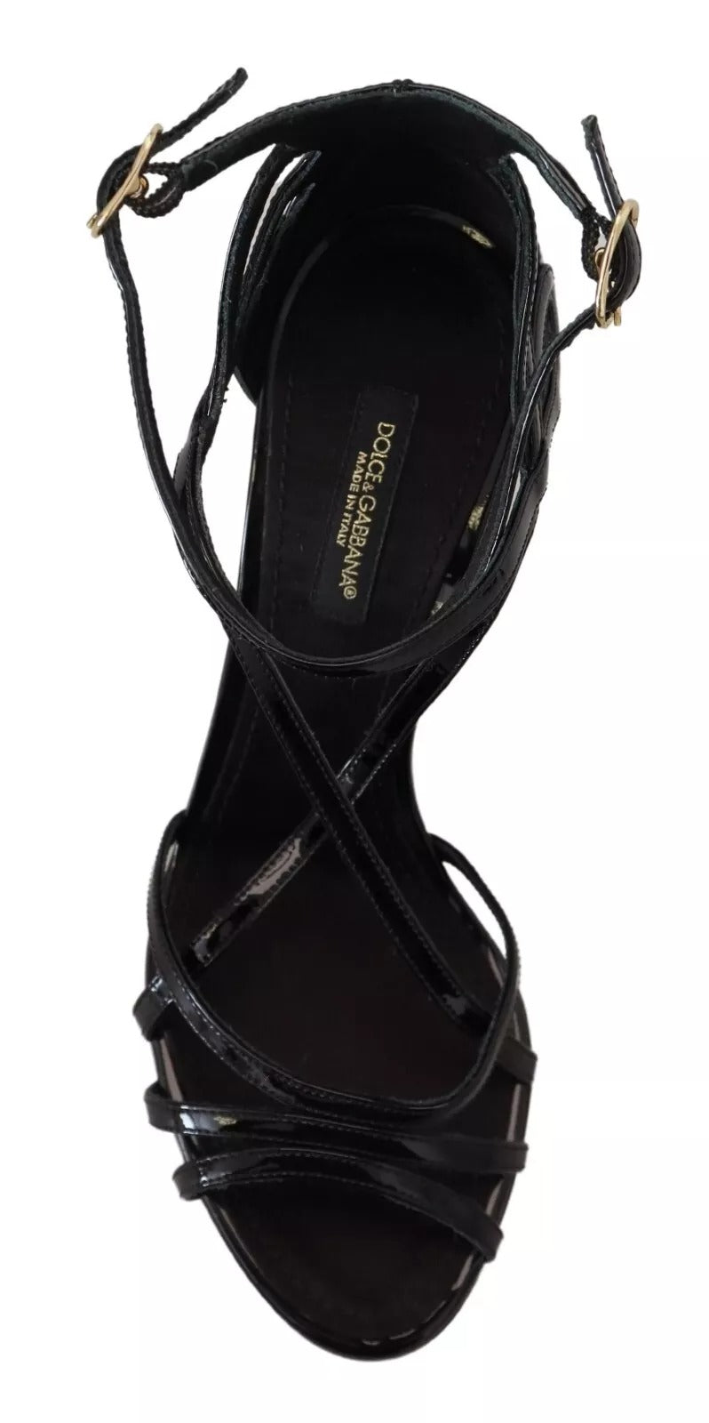 Dolce & Gabbana Black Leather Stiletto Heels Sandals Shoes by Dolce & Gabbana