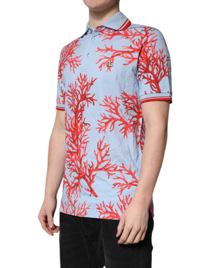 Dolce & Gabbana Light Blue Coral Cotton Polo Shirt T-shirt by Dolce & Gabbana