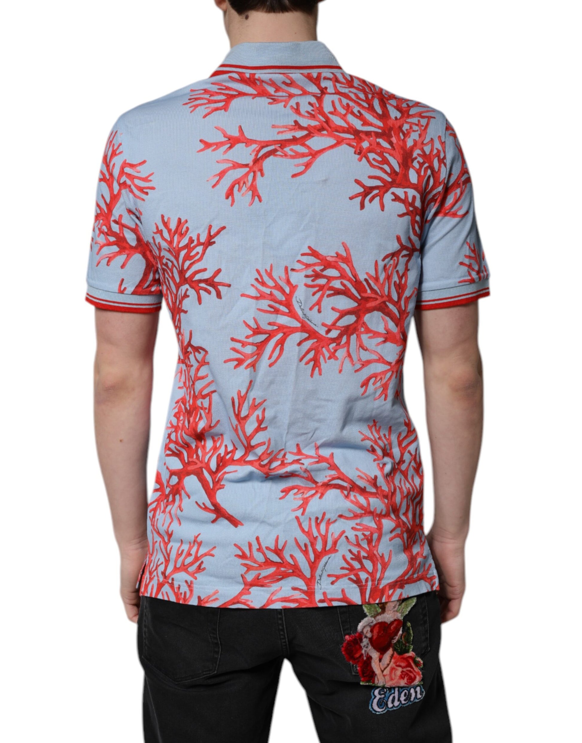 Dolce & Gabbana Light Blue Coral Cotton Polo Shirt T-shirt by Dolce & Gabbana