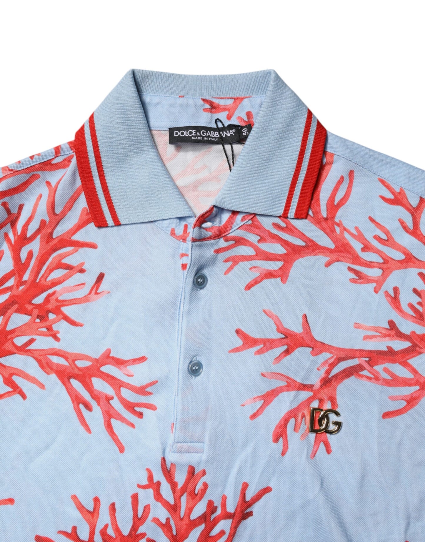 Dolce & Gabbana Light Blue Coral Cotton Polo Shirt T-shirt by Dolce & Gabbana