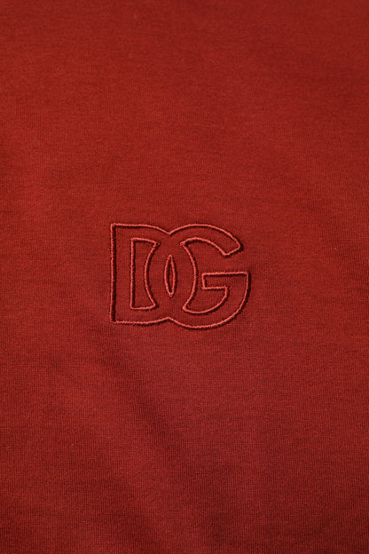 Dolce & Gabbana Red Cotton DG Logo Collared Men Polo T-shirt by Dolce & Gabbana