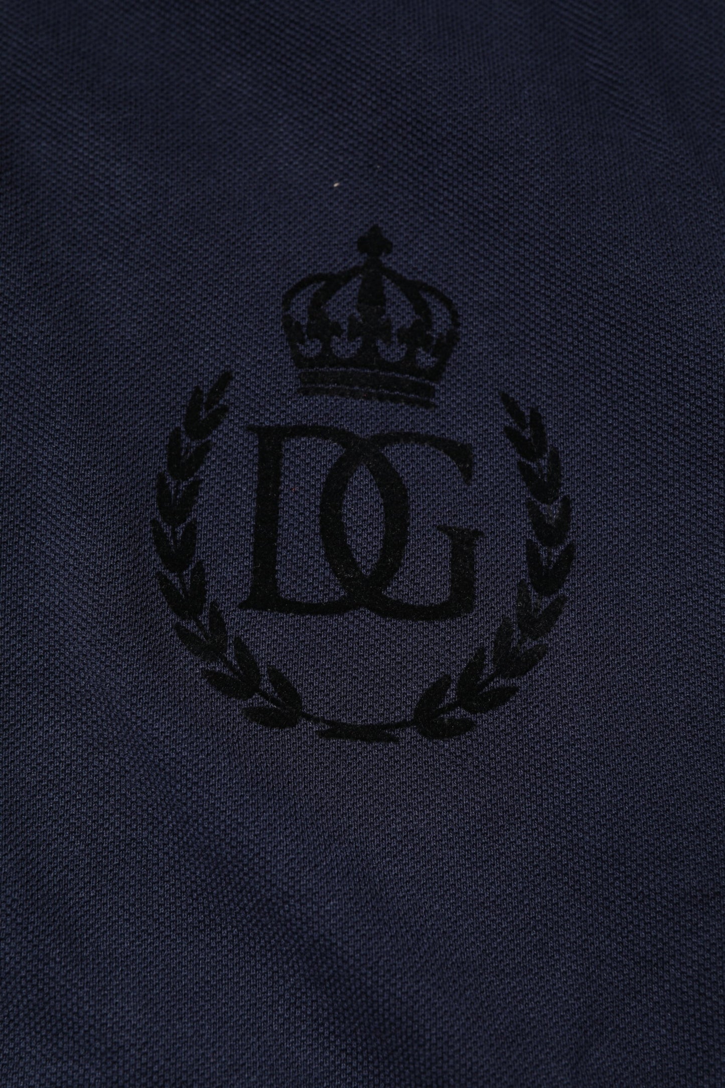 Dolce & Gabbana Dark Blue Cotton Crown Collared Polo T-shirt by Dolce & Gabbana