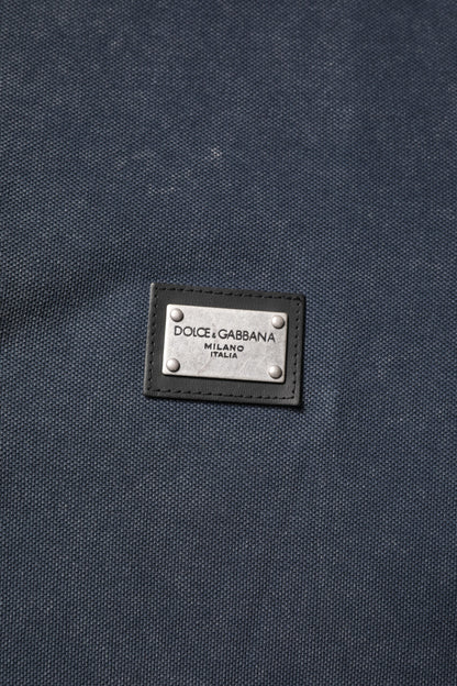 Dolce & Gabbana Dark Blue Logo Plaque Cotton Men Polo Shirt T-shirt by Dolce & Gabbana